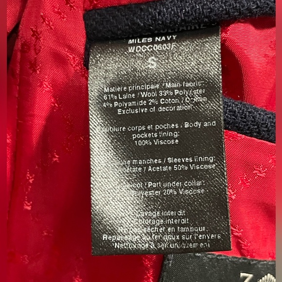 Rare Zadig & Voltaire Miles Navy Wool Coat Blazer Size Small - Picture 5 of 9